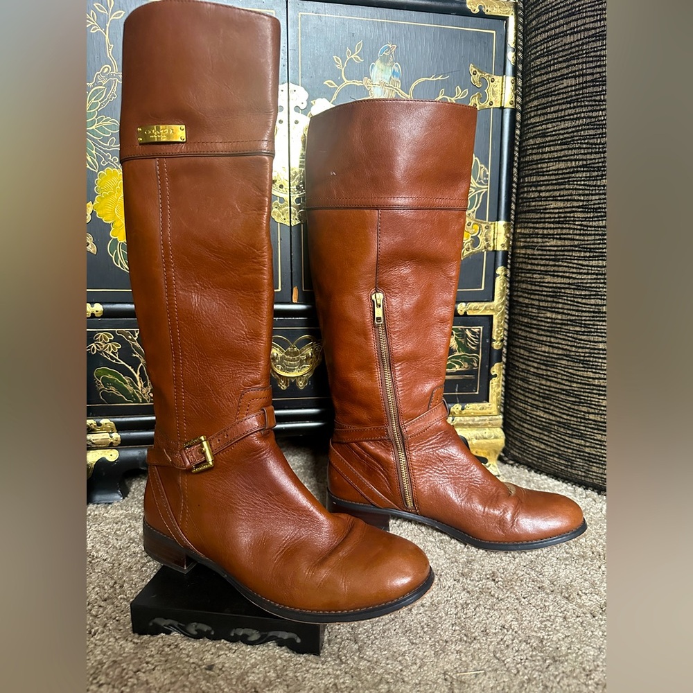 The Coach Micha Women's Chestnut Knee High Boot 8.5